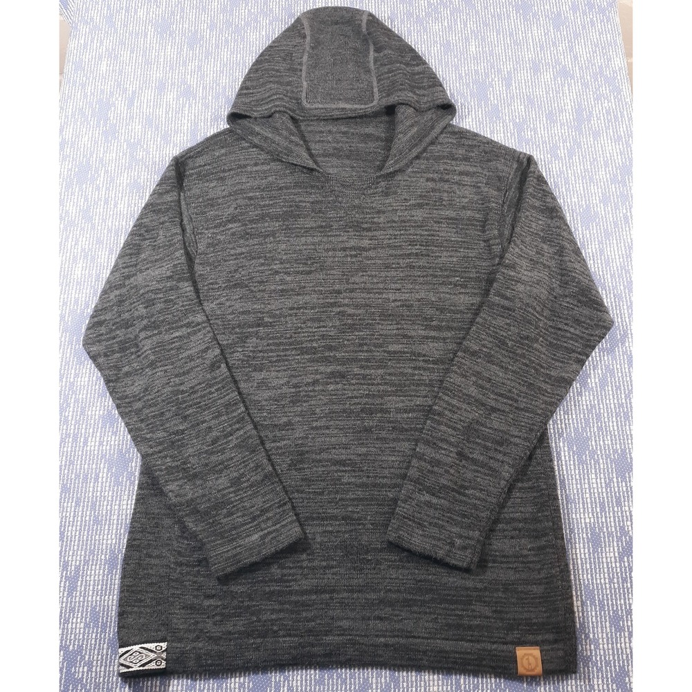 PAKA Hoodie Sweater Pullover Womens XL Gray Royal Alpaca Wool Blend Handmade